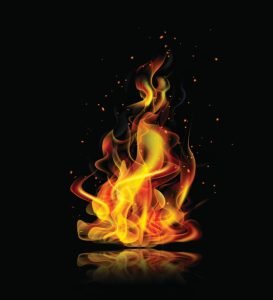 A flame on a black background