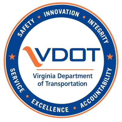 image_2-removebg-preview VDOT logo; text reads Virginia Department of Transportation, with values circling the logo.